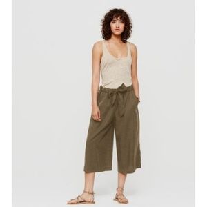 Lou & Grey Olive Green Drawstring Crop Culottes